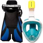 05 Snorkeling Packages Ocean View Snorkel Mask Set Blue 697691533568