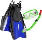 1000green Typhoon Sports Snorkeling Combo Set Youth Kids Child Snorkel Fins