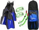 1008 Typhoon Sports Youth Kids Snorkel Sets Fins Mask With Bag