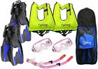 1011 Typhoon Sports Youth Kids Snorkel Sets Fins Mask Vest Bag