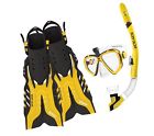 17037set-l-redwhtgry Body Glove Aquatic Passage Mask Snorkel And Fins Set Large