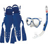 17043setbluwht Body Glove Aruba Womens Mask Snorkel Fins Aquatic 7445031989956
