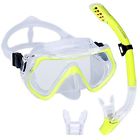 17sep029002 Scuba Diving Snorkeling Freediving Mask Set Yellow 602860870504