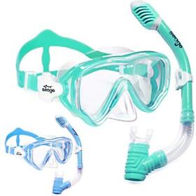 2 Pack Kids Snorkel Set Dry Top Mask Snorkeling Gear For Boys