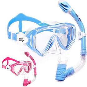 2 Pack Snorkel Set Dry Top Snorkeling Gear For Boys Girls Youth No