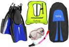 3004 Typhoon Sports Free Bluetooth Speaker Adult Snorkel Fins Mask Vest