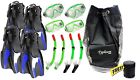4002 Typhoon Sports Free Speaker Snorkels Fins Masks Backpack Combo Family