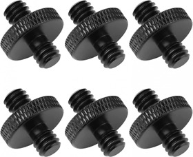 6 Pack 1/4inch Male To Threaded Tripod Screw Adapter 1/4-1/4 6pc