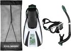 69143 Adult Snorkel Set Mask Action Camera Flippers Beach 7110104569143