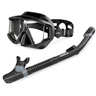 6e87520e-m Enkeeo Snorkel Set With Diving Mask Degree Wide View Dry