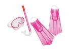 7530335-pink Frost-l-xl Speedo Kids Aqua Quest Mask Snorkel Fin Set Frost Pink