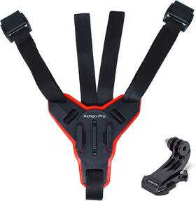 Acp0360 Action Pro Helmet Chin Mount Strap Compatible With All Smartphones Red 2.0