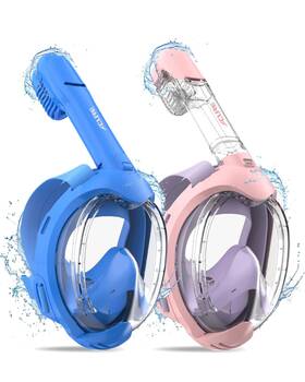 Acure 198168483053 Kids Snorkel Mask Full Face - Anti-fog And Dry Top Set Inch