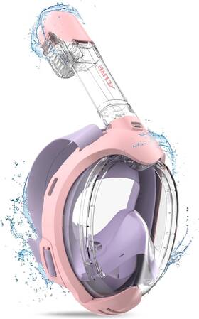 Acure 744110258431 Kids Snorkel Mask Full Face-anti-fog And Dry Top Snorkelset Beginners Ages 3-8