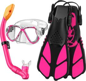 Sn5002 Adicop Kids Mask Fin Snorkel Set For Ages 3-7 With Goggles And Fins