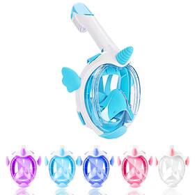 Kf-7-xs Aiscrofa Kids Snorkel Mask - Full Face Anti-fog Anti-leak Set For 4-16