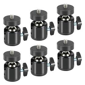 Me-xyt-06 Aiuieaa Mini Ball Head 6 Pack 360 Rotatable Heads Camera Mount Adapter Black