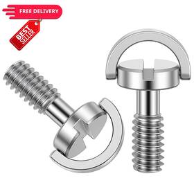 Ajcotahm 5256sneq9657 2 Pcs 1/4-20 Thread D-ring Camera Fixing Screws Stainless One Size Silver