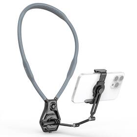 Snh-01 Amazear Hands-free Neck Mount For Phone And Action Camera - Black-grey