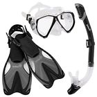 Amzlwwsbkxl Ivation Adult Diving Gear Snorkel Mask Fins Set Double