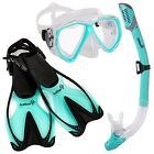 Amzlwwsgrxl Ivation Diving Gear Snorkel Mask Fins Set 840102180749