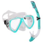 Amzsnws2mskgrn Ivation Snorkel Mask Set Snorkeling Gear Double Lens 840102151169