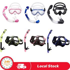 Aomais 700001324227 Tempered Glass Diving Set Scuba Anti-fog Goggles Snorkeling Mask Tube Adult Kids