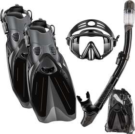 Aozintl 689992787474 2023 Version Snorkel Set Mask Fins Snorkeling Gear Adults Goggles Pano