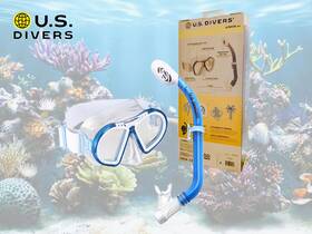 50760-r2 Aqua Divers Inc. U.s. Toucan Junior Snorkeling Combo Blue Rimmed Mask And Snorkel - New