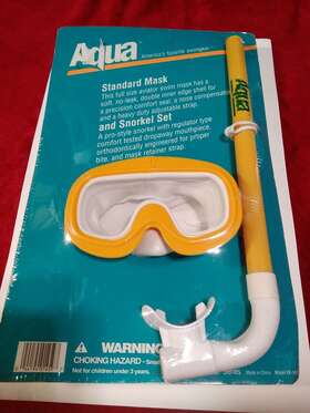 Ek-1459 Aqua Vintage Explorer Series Standard Mask And Snorkel Set Model