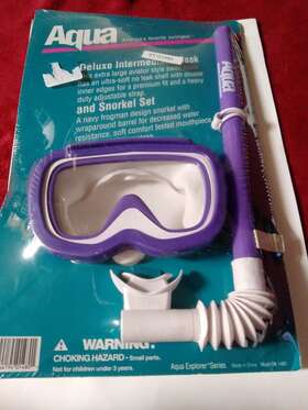 Ek-1480 Aqua Vintage Explorer Series Deluxe Intermediate Mask And Snorkel Set