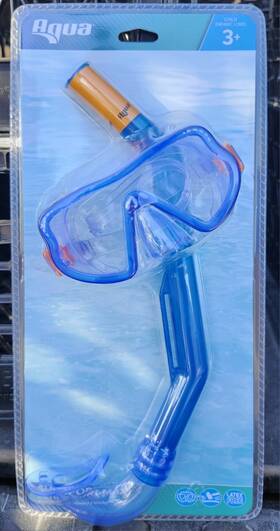 Aqk1597 Aqua Leisure Sunsport Max Kids Mask And Snorkel Set Child 3 Blue Latex-free