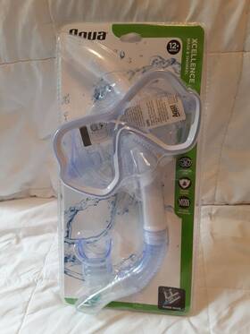 E13692 Aqua Leisure New In Package Snorkel And Scuba Dive Mask Purge Valve 12 Adult White