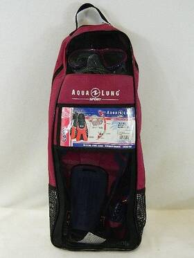 281037 Aqua Lung Sport Lady Silicone Snorkeling Set S/m Fins Mask Snorkel And Bag - Nib