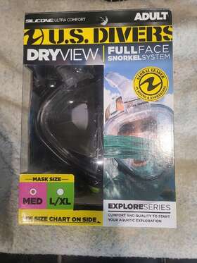 281435 Aqua Lung U.s. Divers Dryview Full Face Snorkle System . Pool Beach. Never Used