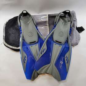 Aqua Lung 664372099016 Sport Fins Snorkel Swimming Scuba Blue With Bag Sz M 1-4 Kids