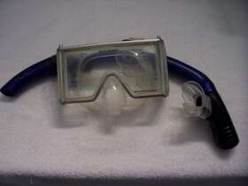 733100 Aqua Lung Us Divers Wraparound Flex Snorkel W Goggles Blue