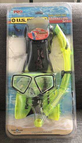 968523 Aqua Lung U.s Divers Pro Tech Series Youth Small Adult Snorkeling Set New Sealed