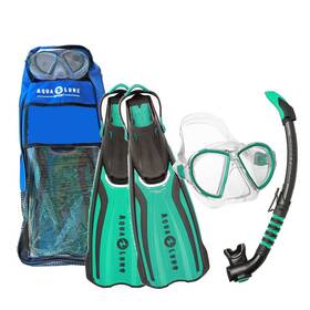Sr256114 Aqua Lung U.s. Divers Sport Ladies Mask Fin Snorkel Set Teal Medium