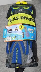 Aqua Lung Us Diver Play Series Junior Snorkel Mask Fins Set Mesh Bag Large