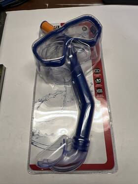 Aqc10050pq Aqua Swim Assorted Youth Mask And Snorkel Set Sanibel Blue Latex New