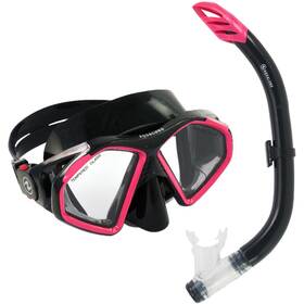 Sc3970102 Aqualung Black/pink Hawkeye Snorkel Mask Combo - Scuba Diving Equipment