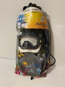 Avila Jr. Kid Ages 6 Snorkeling Set With Fins And Gear Bag Small Blue Yellow