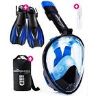 B0718sk3gb Snorkelstar Set Snorkel Mask Full Face Go Pro Mount Diving