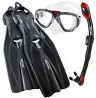 B075m8zwrl Seac Pro Dive Mask Fin Snorkel Set Black