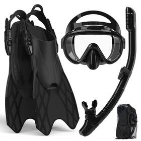 Bairuifu 977299701687 4 In 1 Snorkeling Gear For Adults - Genuine Advanced Anti-fog Panoramic Mask