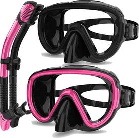 Od202408-2020175e Bairuifu 2 Packs Dry Snorkel Mask Set For Adults Scuba Diving Swim Glasses