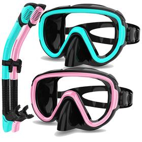 Od202408-2020181k Bairuifu 2 Packs Dry Snorkel Mask Set Snorkeling Gear For Adults Scuba Diving Swi
