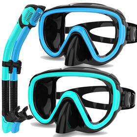 Bairuifu Od202408-250113aa 2 Packs Dry Snorkel Set Snorkeling Gear For Adults Scuba Diving Swimming Glas