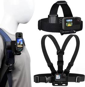 Lad005 Bestoct Head Strap Mount Backpack Holder Chest Bracket Harness Accessories Kit Black